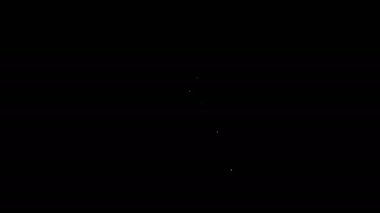 Siyah arkaplanda beyaz çizgi zaman simgesi izole edildi. Oyun oynama zamanı. Oyun kontrolörü. 4K Video hareketli grafik canlandırması