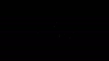 Beyaz çizgi siyah arkaplanda izole edilmiş uyku ikonu zamanı. 4K Video hareketli grafik canlandırması