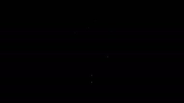 Siyah arkaplanda beyaz çizgi Stopwatch simgesi izole edildi. Zaman göstergesi. Kronometre işareti. 4K Video hareketli grafik canlandırması