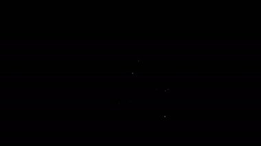 Siyah arkaplanda izole edilmiş beyaz çizgi simgesi zamanı. 4K Video hareketli grafik canlandırması