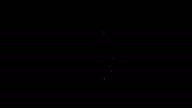 Siyah arkaplanda izole edilmiş beyaz çizgi simgesi zamanı. 4K Video hareketli grafik canlandırması