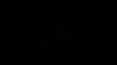 Beyaz Çizgi Saati siyah arkaplanda izole edilmiş para simgesidir. Para zamandır. Etkili zaman yönetimi. Zamanı paraya çevir. 4K Video hareketli grafik canlandırması