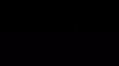 Beyaz çizgi. Siyah zemin üzerinde kum ikonu olan eski kum saati. Kum saati işareti. İş ve zaman yönetimi kavramı. 4K Video hareketli grafik canlandırması