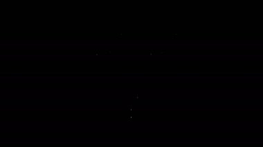 Siyah arkaplanda beyaz çizgi saat simgesi izole edildi. Zaman sembolü. 4K Video hareketli grafik canlandırması