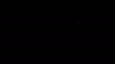 Siyah arkaplanda beyaz çizgi bisiklet gidon simgesi izole. 4K Video hareketli grafik canlandırması