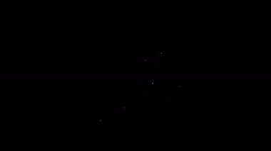 Beyaz çizgi bisiklet park ikonu siyah arka planda izole edildi. 4K Video hareketli grafik canlandırması