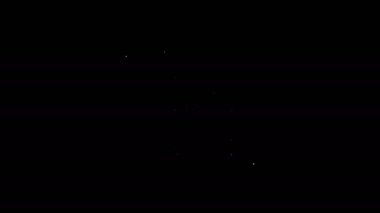 Siyah arkaplanda beyaz çizgi bisiklet kiralama mobil uygulama simgesi izole edildi. Şehirde bisiklet kiralamak için iyi bir servis. Paylaşım sistemi için mobil uygulama. 4K Video hareketli grafik canlandırması