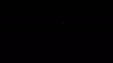 Siyah arkaplanda beyaz çizgi cep telefonu tutucu simgesi var. 4K Video hareketli grafik canlandırması