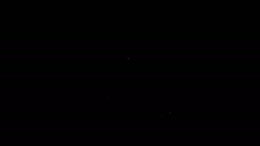 Beyaz çizgi bisiklet freni kalibreleri çift pivot simgesi siyah arkaplanda izole edildi. Bisiklet fren teli. 4K Video hareketli grafik canlandırması