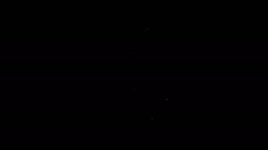 Beyaz çizgi bisiklet hava pompası ikonu siyah arkaplanda izole edildi. 4K Video hareketli grafik canlandırması