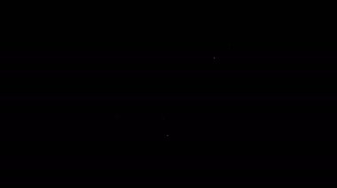 Beyaz çizgi bisiklet pedalı simgesi siyah arkaplanda izole edildi. 4K Video hareketli grafik canlandırması