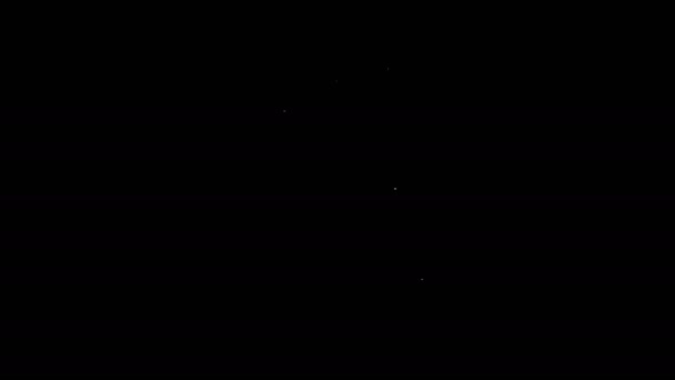 Línea blanca Icono del libro aislado sobre fondo negro. Animación gráfica de vídeo 4K — Vídeos de Stock