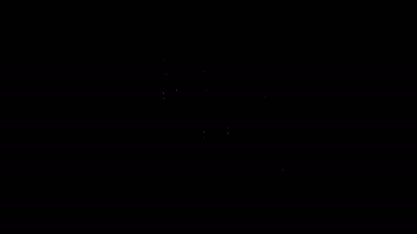 Linea bianca Icona libro isolato su sfondo nero. Animazione grafica 4K Video motion — Video Stock