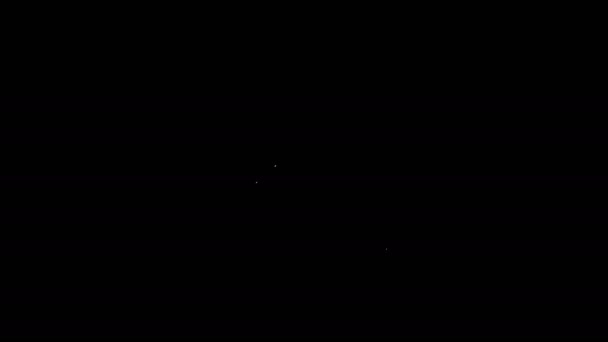 Ícone de martelo de linha branca isolado no fundo preto. Ferramenta para reparo. Animação gráfica em movimento de vídeo 4K — Vídeo de Stock