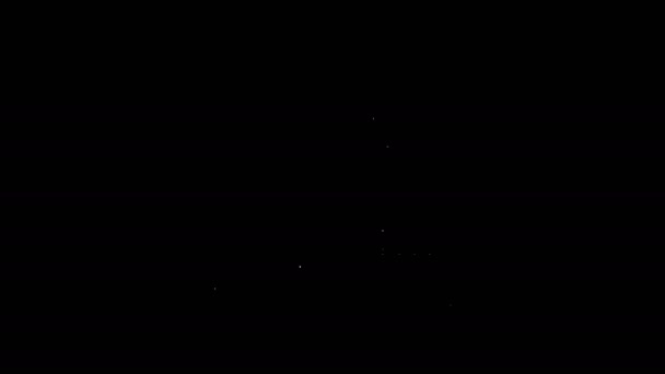 Línea blanca Cubo de pintura e icono de pincel aislados sobre fondo negro. Animación gráfica de vídeo 4K — Vídeos de Stock