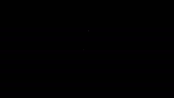 Witte lijn Hamer pictogram geïsoleerd op zwarte achtergrond. Gereedschap voor reparatie. 4K Video motion grafische animatie — Stockvideo