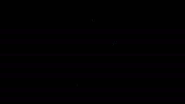 Icona a secchio linea bianca isolata su sfondo nero. Animazione grafica 4K Video motion — Video Stock