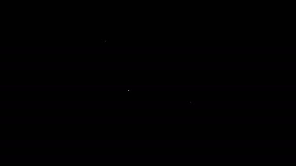 Witte lijn Grafisch papier voor engineering en moersleutel pictogram geïsoleerd op zwarte achtergrond. 4K Video motion grafische animatie — Stockvideo