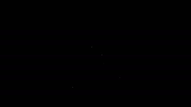 Línea blanca Destornillador y llave llave inglesa icono de herramientas aisladas sobre fondo negro. Símbolo herramienta de servicio. Animación gráfica de vídeo 4K — Vídeo de stock