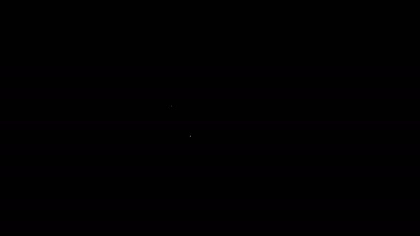 Bílá čára Ruka viděl ikonu izolovanou na černém pozadí. Grafická animace pohybu videa 4K — Stock video