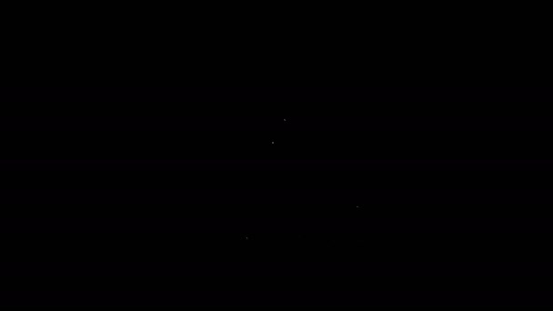 Белая линия День и ночь со значком времени, выделенным на черном фоне. Видеографическая анимация 4K — стоковое видео