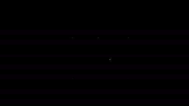 Línea blanca Icono del plan de tiempo del proyecto empresarial aislado sobre fondo negro. Animación gráfica de vídeo 4K — Vídeo de stock