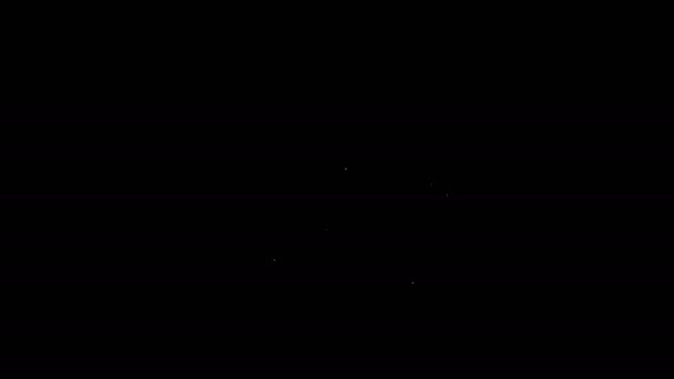 Λευκό σήμα κλήσης κλήσης συναγερμού εικονίδιο καμπάνα απομονώνονται σε μαύρο φόντο. Σύστημα συναγερμού πυρκαγιάς. Κουδούνι υπηρεσίας, σήμα καμπάνας, σύμβολο κοινοποίησης. 4K Γραφική κίνηση κίνησης βίντεο — Αρχείο Βίντεο