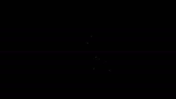 Linha branca Ícone de hora do café isolado no fundo preto. Animação gráfica em movimento de vídeo 4K — Vídeo de Stock
