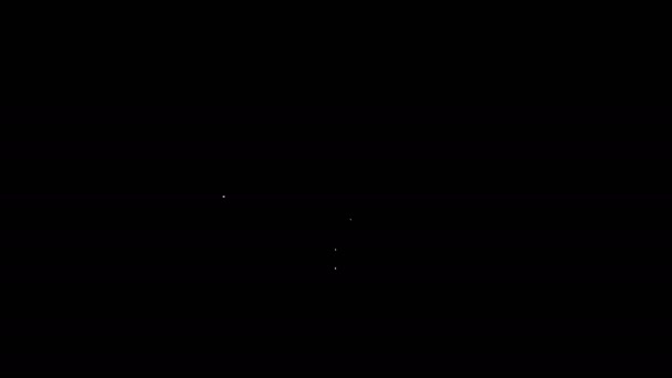 Linha branca Relógio com ícone de seta isolado no fundo preto. Símbolo temporal. Seta de ícone de rotação no sentido horário e tempo. Animação gráfica em movimento de vídeo 4K — Vídeo de Stock