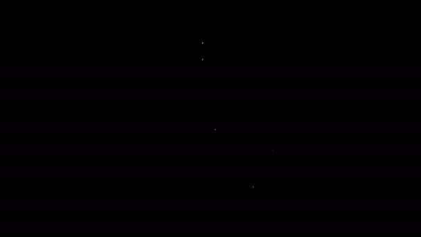 Vit linje Klocka med sköld ikon isolerad på svart bakgrund. Säkerhet, skydd, integritetskoncept. 4K Video motion grafisk animation — Stockvideo