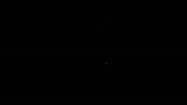 白い線黒の背景に隔離されたスマートウォッチアイコン。4Kビデオモーショングラフィックアニメーション — ストック動画
