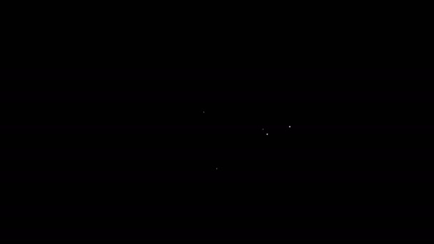Біла лінія Піктограма велосипедної зірочки ізольована на чорному тлі. 4K Відео рух графічна анімація — стокове відео