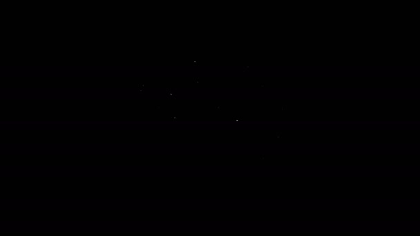 ホワイトライン黒の背景に隔離された自転車ヘッドランプアイコン。サイクリング道路スポーツナイトライドライト。4Kビデオモーショングラフィックアニメーション — ストック動画