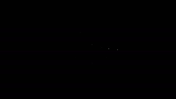 Linha branca dispositivo Gps com ícone de mapa isolado no fundo preto. Animação gráfica em movimento de vídeo 4K — Vídeo de Stock