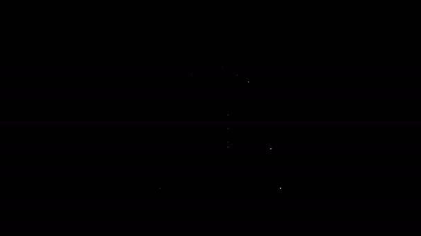 Linha branca Ícone de serviço de reparação de bicicletas isolado no fundo preto. Animação gráfica em movimento de vídeo 4K — Vídeo de Stock