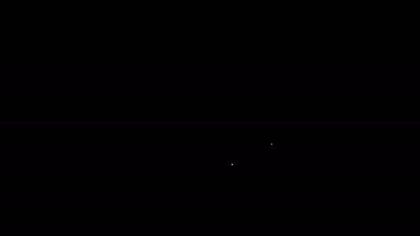 Línea blanca Gafas de sol deportivas de ciclismo icono aislado sobre fondo negro. Icono de gafas deportivas. Animación gráfica de vídeo 4K — Vídeos de Stock
