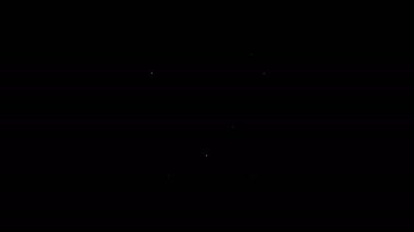 Beyaz çizgi yıkama simgesi siyah arkaplanda izole edildi. Çamaşır makinesi simgesi. Çamaşır makinesi, çamaşır makinesi. Ev aletleri sembolü. 4K Video hareketli grafik canlandırması