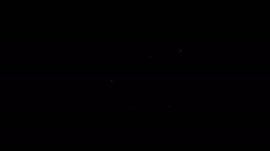 Beyaz çizgi elektrikli süpürge ikonu siyah arkaplanda izole edildi. 4K Video hareketli grafik canlandırması