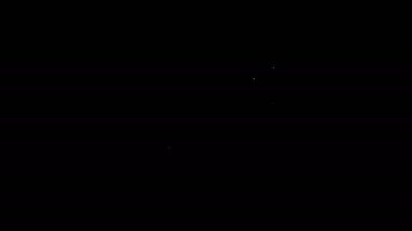 Beyaz çizgi temizlik servisi simgesi siyah arkaplanda izole edildi. Lateks el koruması işareti. Ev işi temizlik ekipmanları sembolü. 4K Video hareketli grafik canlandırması