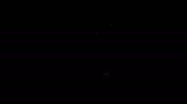 Siyah zemin üzerinde izole edilmiş şeker ikonu olan beyaz çizgi üzerindeki sıvı antibakteriyel sabun. Antiseptik. Dezenfeksiyon, hijyen, cilt bakımı. 4K Video hareketli grafik canlandırması