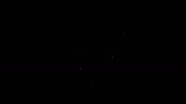 Beyaz çizgi tuvalet kağıdı rulosu simgesi siyah arkaplanda izole edildi. 4K Video hareketli grafik canlandırması