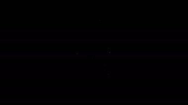 Çamaşır deterjanı, çamaşır suyu, bulaşık deterjanı ya da siyah arka planda izole edilmiş başka bir temizlik maddesi ikonu için beyaz çizgi plastik şişe. 4K Video hareketli grafik canlandırması