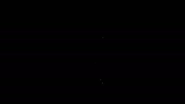 Siyah arka planda izole edilmiş deterjan likörü olan beyaz çizgi temizleme spreyi şişesi. 4K Video hareketli grafik canlandırması