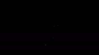 Siyah arkaplanda bez simgesi olan beyaz çizgi kovası. Temizlik hizmeti konsepti. 4K Video hareketli grafik canlandırması