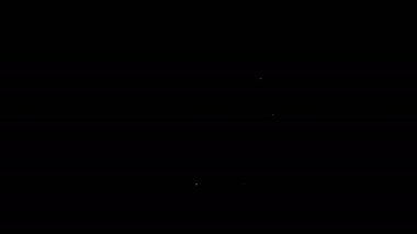 Temizlik simgesi için beyaz çizgi fırçası siyah arkaplanda izole edildi. 4K Video hareketli grafik canlandırması