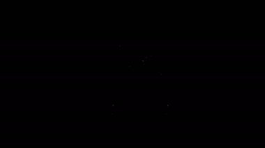 Beyaz çizgi Yapay Zeka simgesi siyah arkaplanda izole edildi. Makine öğrenme, bulut hesaplama, otomatik destek ve ağlar. 4K Video hareketli grafik canlandırması