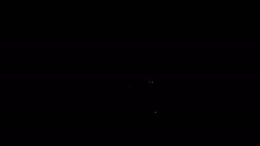 Beyaz çizgi siyah arkaplanda izole edilmiş telefon simgesinden robotu kapat. 4K Video hareketli grafik canlandırması