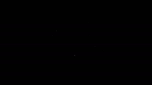 Layanan pembersihan garis putih untuk ikon jendela diisolasi pada latar belakang hitam. Squeegee, scraper, wiper. Animasi grafis gerak Video 4K — Stok Video