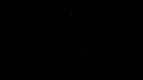 Biała linia ikona Dustpan izolowana na czarnym tle. Usługi sprzątania. 4K Animacja graficzna ruchu wideo — Wideo stockowe