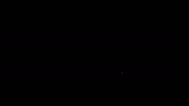 Ligne blanche Hanger icône de garde-robe isolé sur fond noir. Icône vestiaire. Symbole de service vestimentaire. Panneau du cintre à linge. Animation graphique de mouvement vidéo 4K — Video